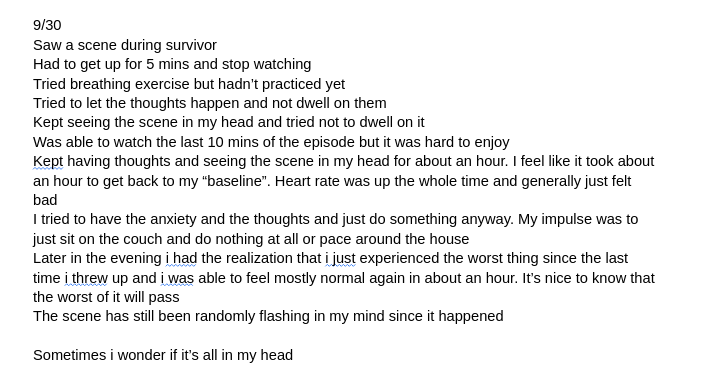 Notes from Survivor exposure