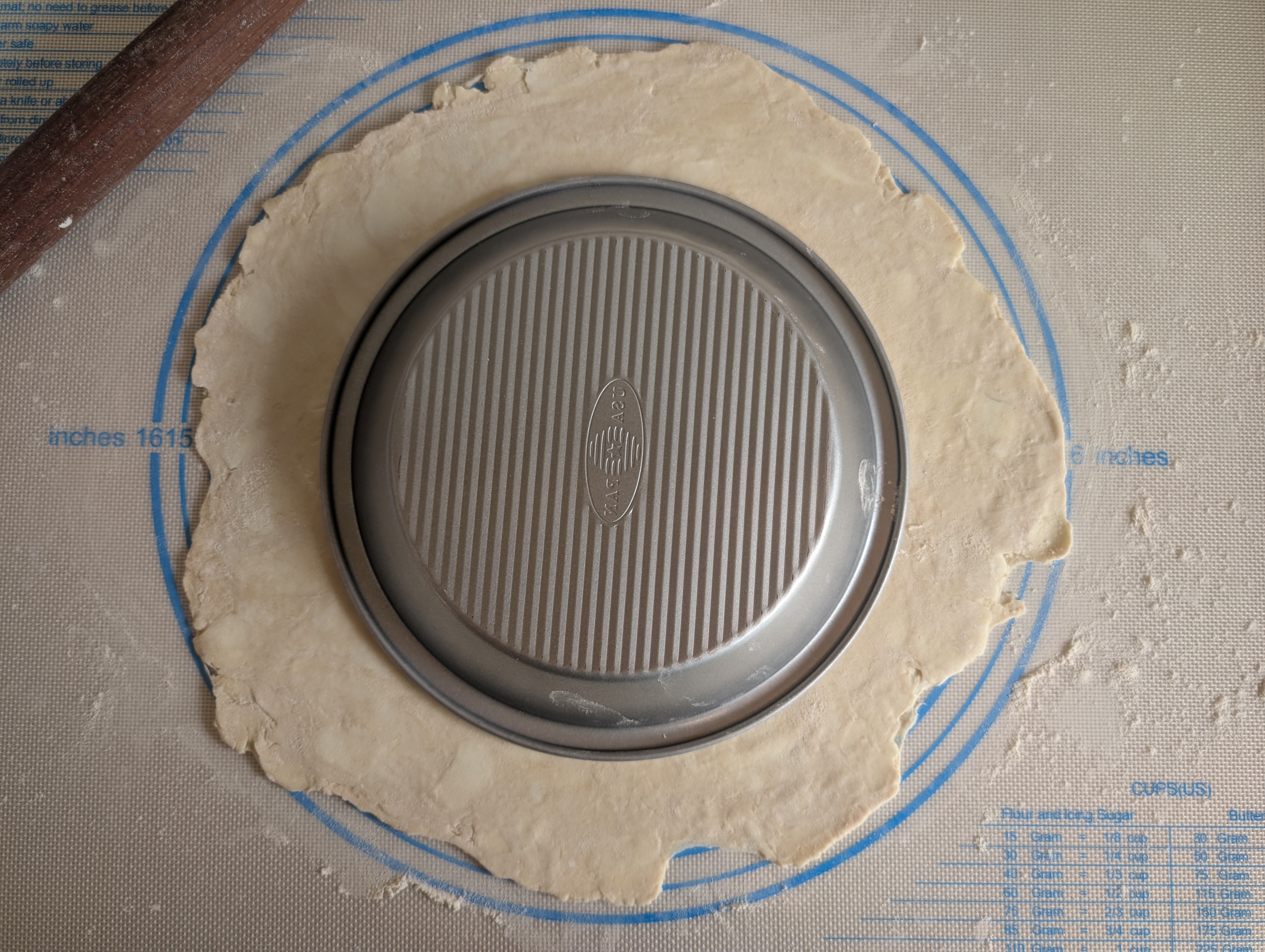 Rolled pie dough