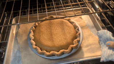 Pie is done baking